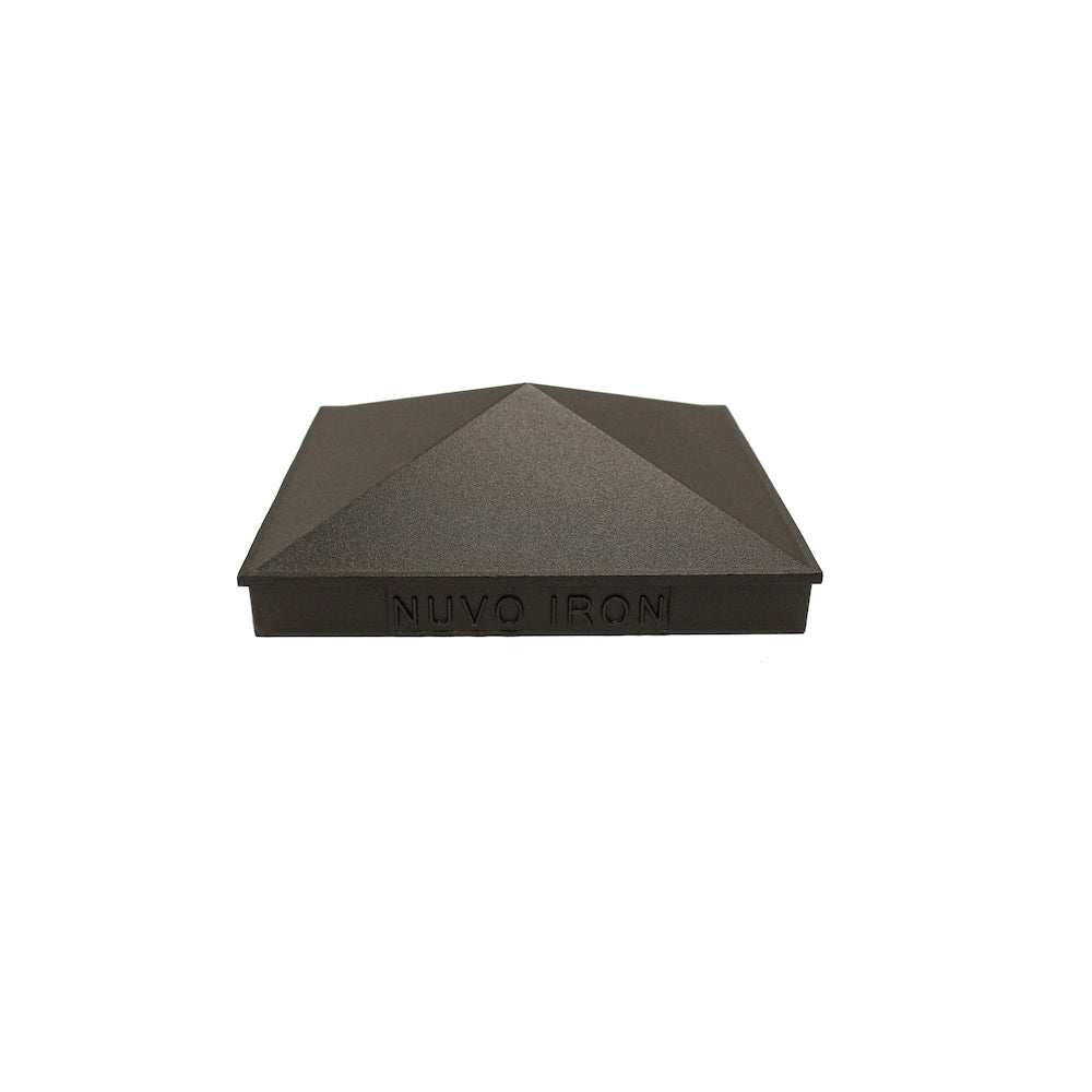4 in. x 6 in. Black Pyramid Aluminum Post Cap