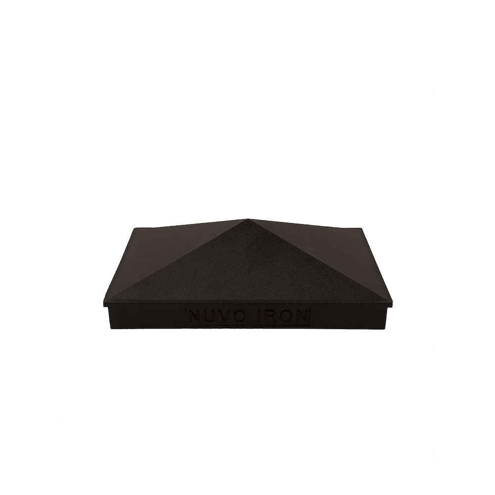 4 in. x 6 in. Black Pyramid Aluminum Post Cap