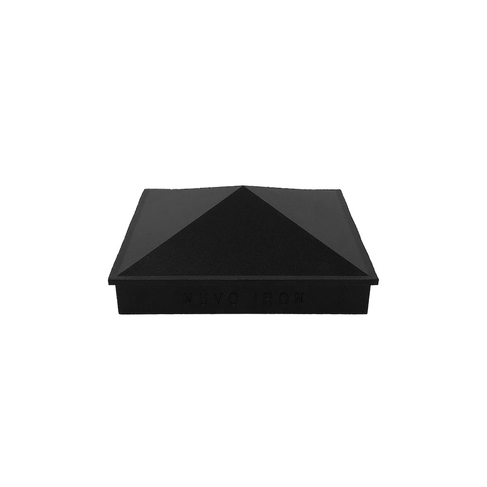 5 in. x 5 in. Black Aluminum Ornamental Pyramid Post Cap
