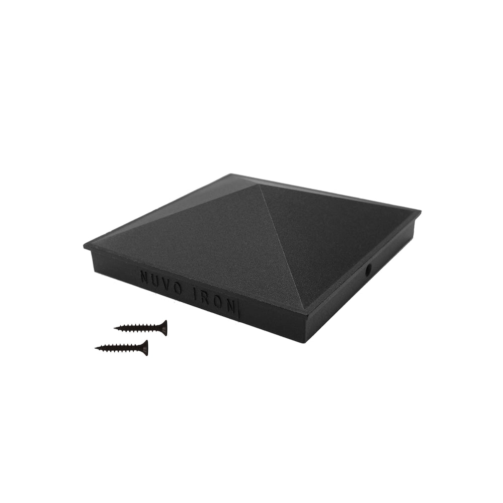6 in. x 6 in. Black Pyramid Aluminum Post Cap