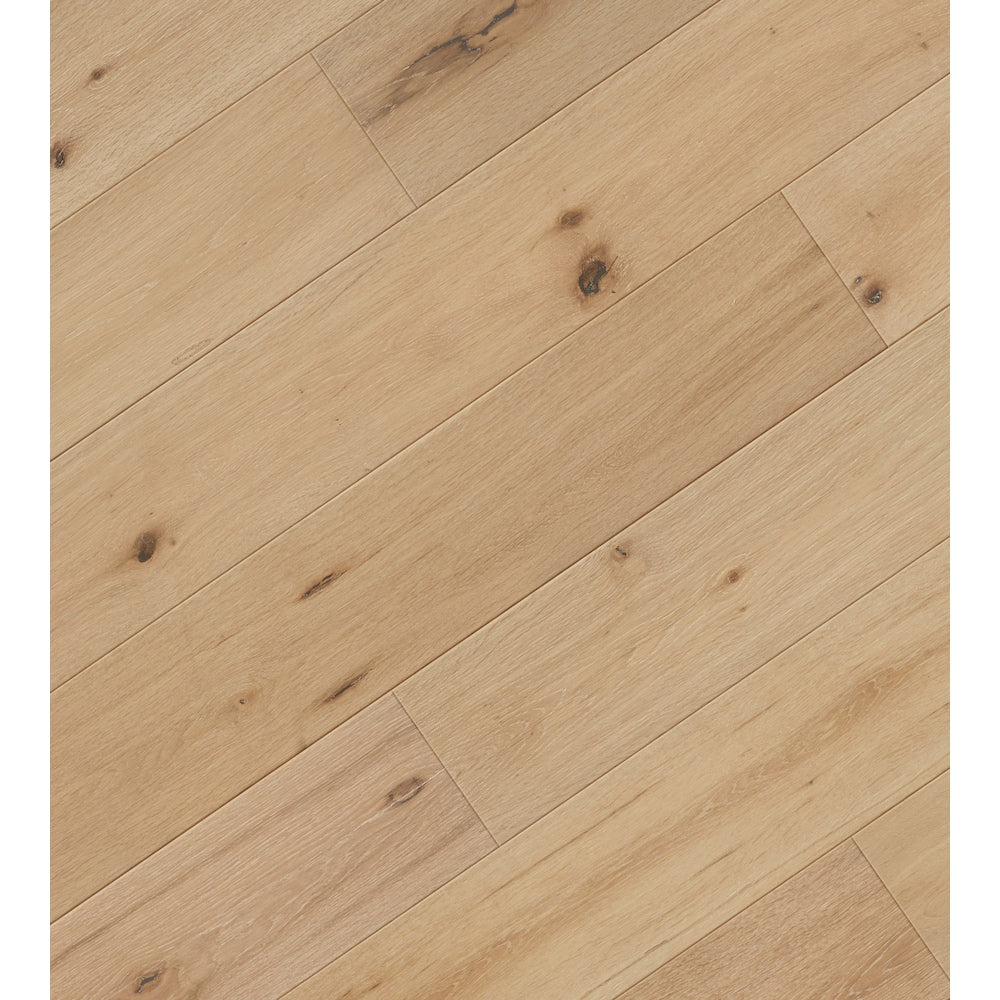 Parquet contrecollé imperméable à emboîtement en chêne blanc parcheminé aléatoire L x 6,5 po l x 7 mm beige (21,80 pi2/caisse)