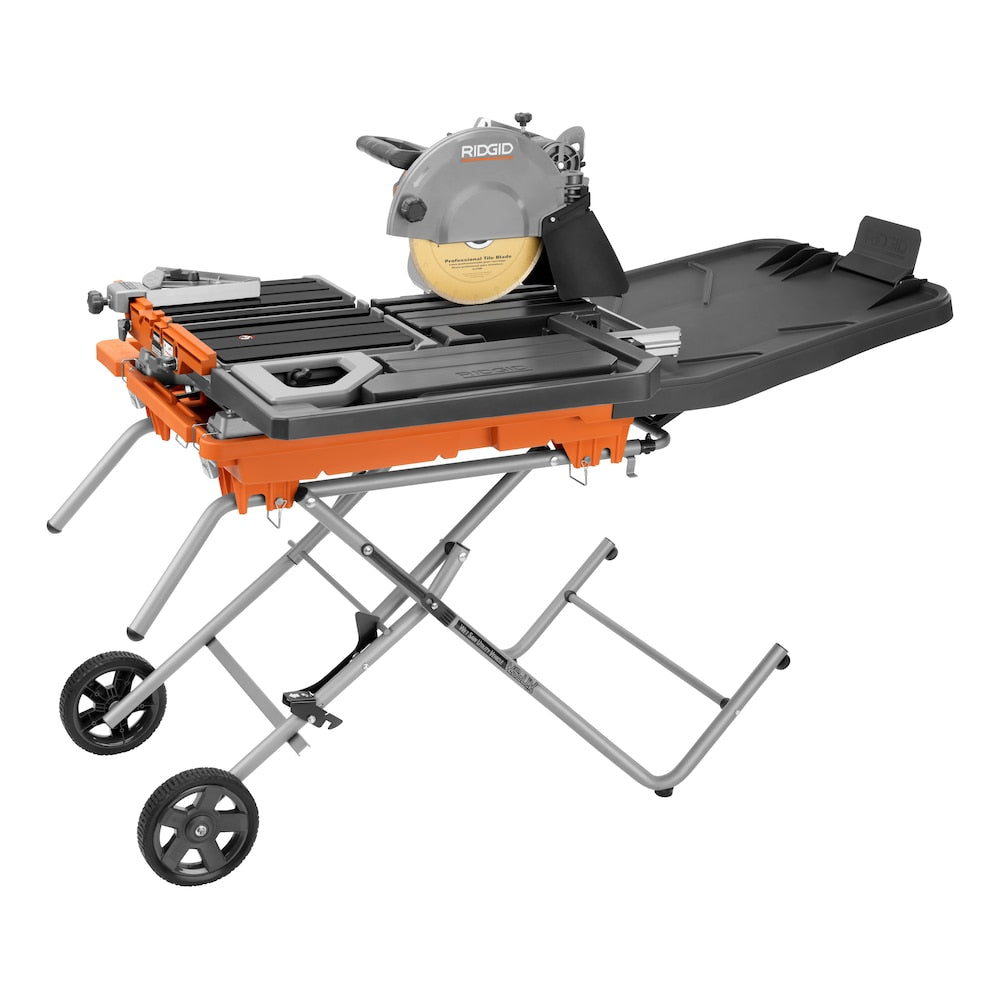 10-inch Wet Tile Saw with Extended Rip Capacity and Mobile Stand