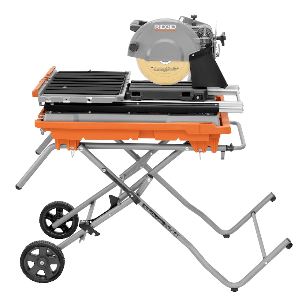 10-inch Wet Tile Saw with Extended Rip Capacity and Mobile Stand