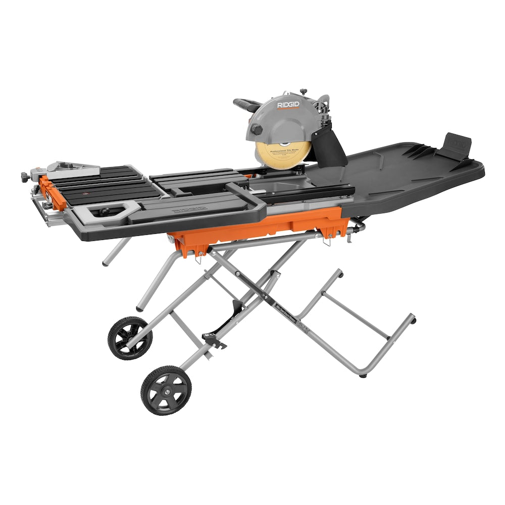 10-inch Wet Tile Saw with Extended Rip Capacity and Mobile Stand