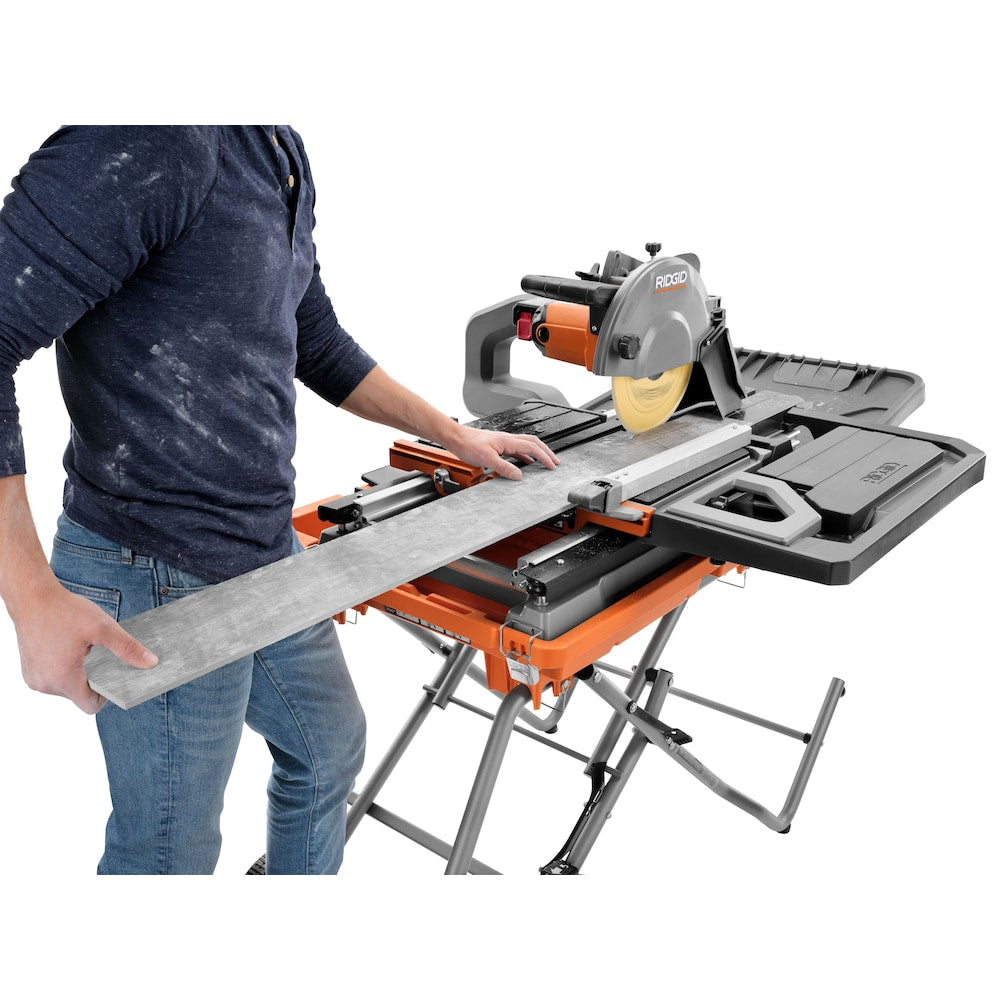 10-inch Wet Tile Saw with Extended Rip Capacity and Mobile Stand