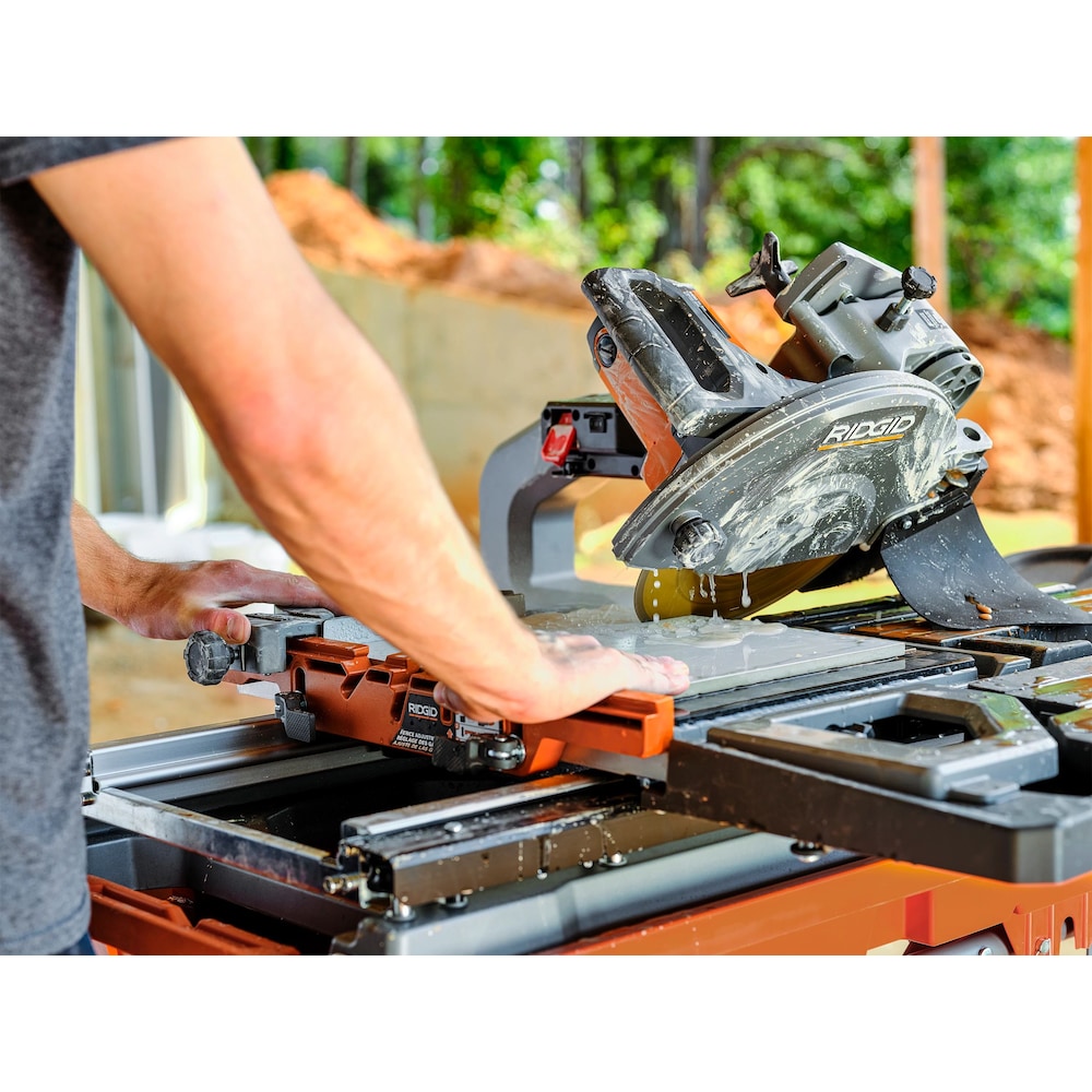 10-inch Wet Tile Saw with Extended Rip Capacity and Mobile Stand