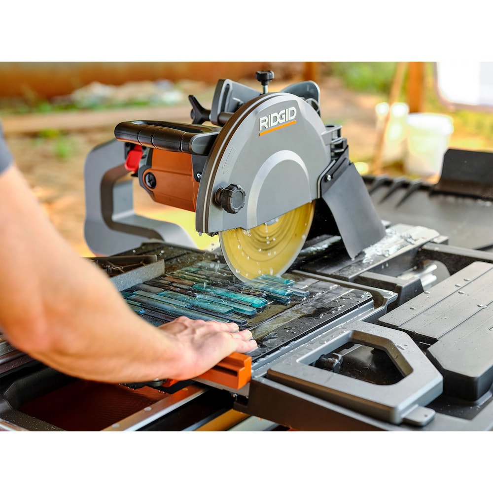 10-inch Wet Tile Saw with Extended Rip Capacity and Mobile Stand
