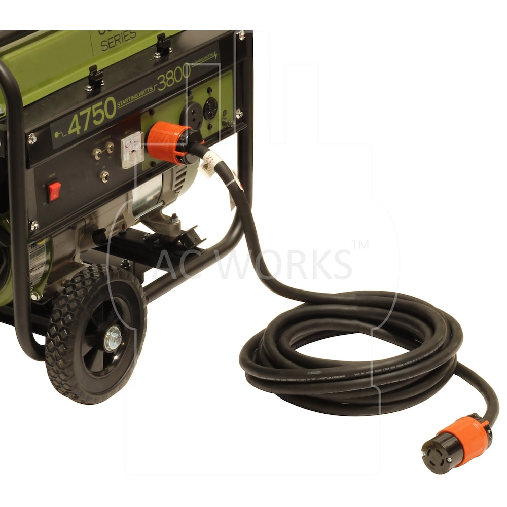 75ft 10/4 SOOW NEMA L14-30 30A 125/250V Generator Rubber Extension Cord