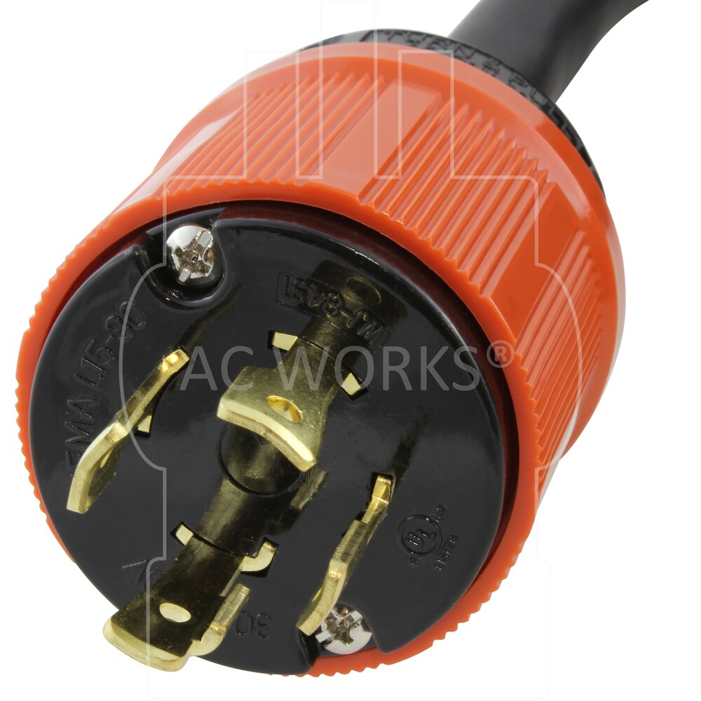 75ft SOOW 10/4 NEMA L15-30 30A 3-Phase 250V Industrial Rubber Extension Cord