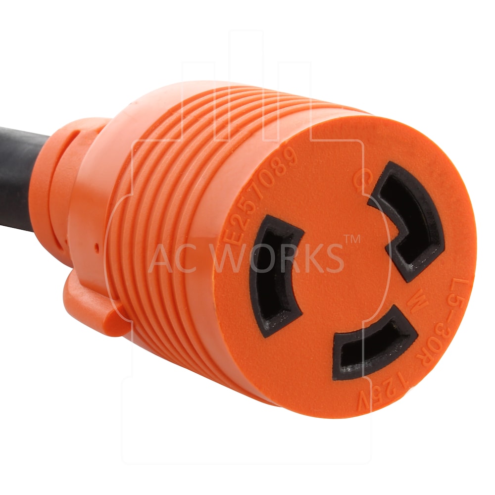 25ft SOOW 10/3 3-Prong NEMA L5-30 30A 125V Generator Rubber Extension Cord