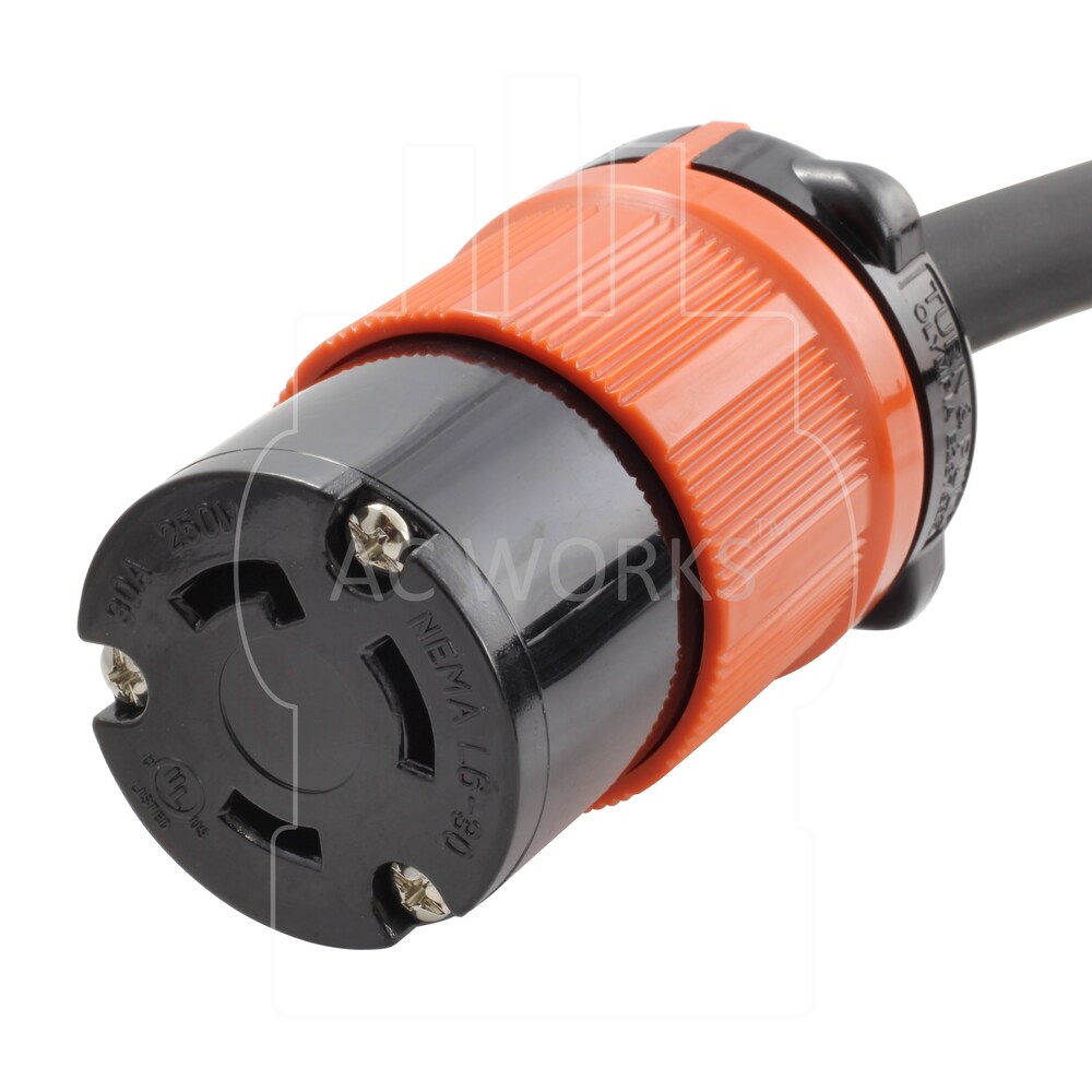 100ft SOOW 10/3 NEMA L6-30 30A 250V Rubber Extension Cord