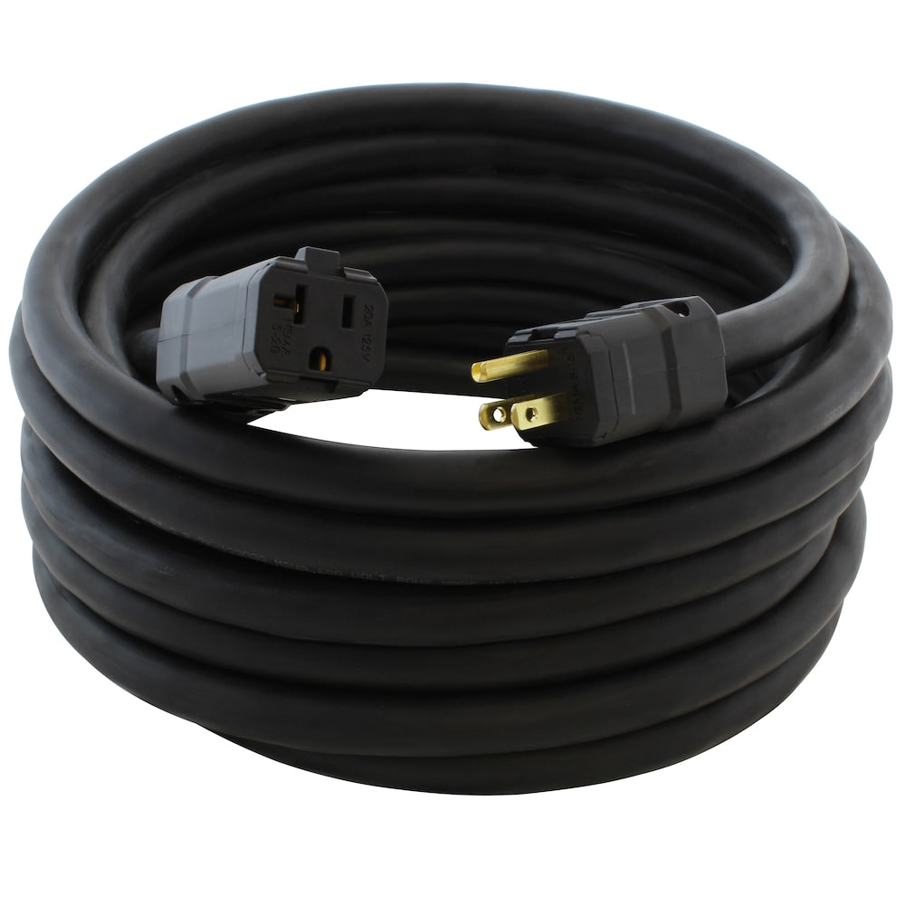 10ft SOOW 10 Gauge NEMA 5-15P to NEMA 5-20R 15/20A Super Duty Rubber Extension Cord