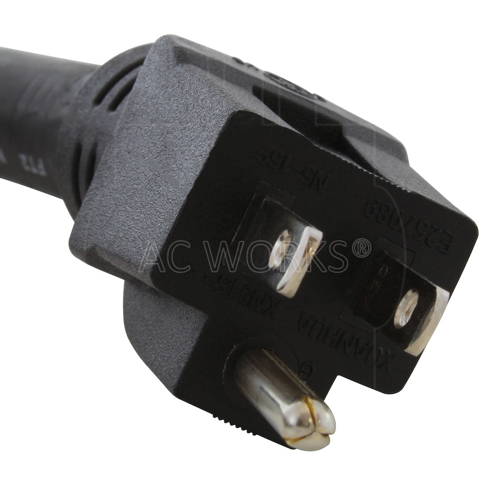 25ft SOOW 10 Gauge NEMA 5-15P to NEMA 5-20R 15/20A Super Duty Rubber Extension Cord