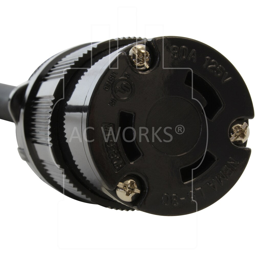 Rallonge électrique en caoutchouc pour usage extérieur, calibre 8, 30 A, 125 V, SOOW, 10 pi
