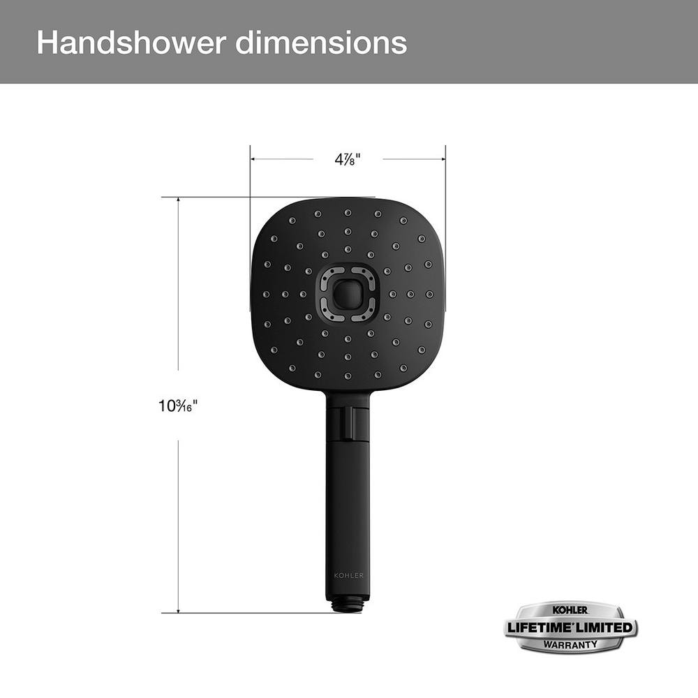 Ensemble combiné 3 en 1 de pomme de douche, pomme de douche à effet pluie et barre de douche à main Windet, montage mural simple en noir mat