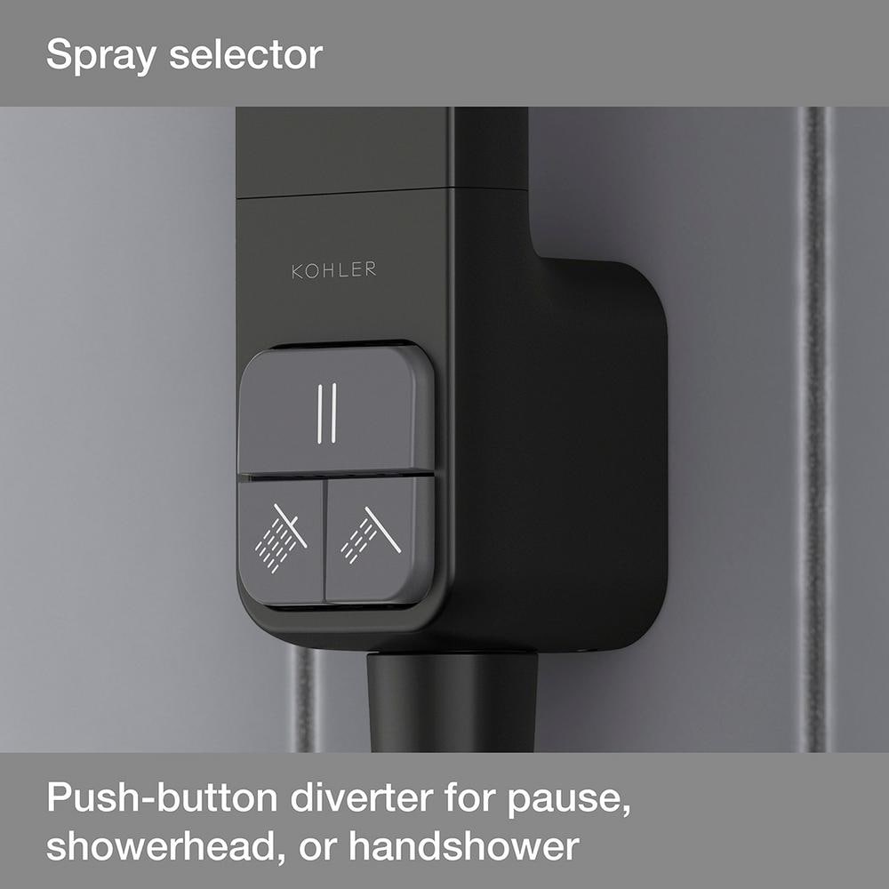 Ensemble combiné 3 en 1 de pomme de douche, pomme de douche à effet pluie et barre de douche à main Windet, montage mural simple en noir mat