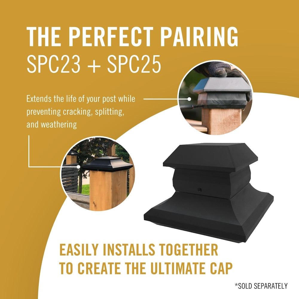 Capuchon de poteau pyramidal en plastique de 6 po x 6 po