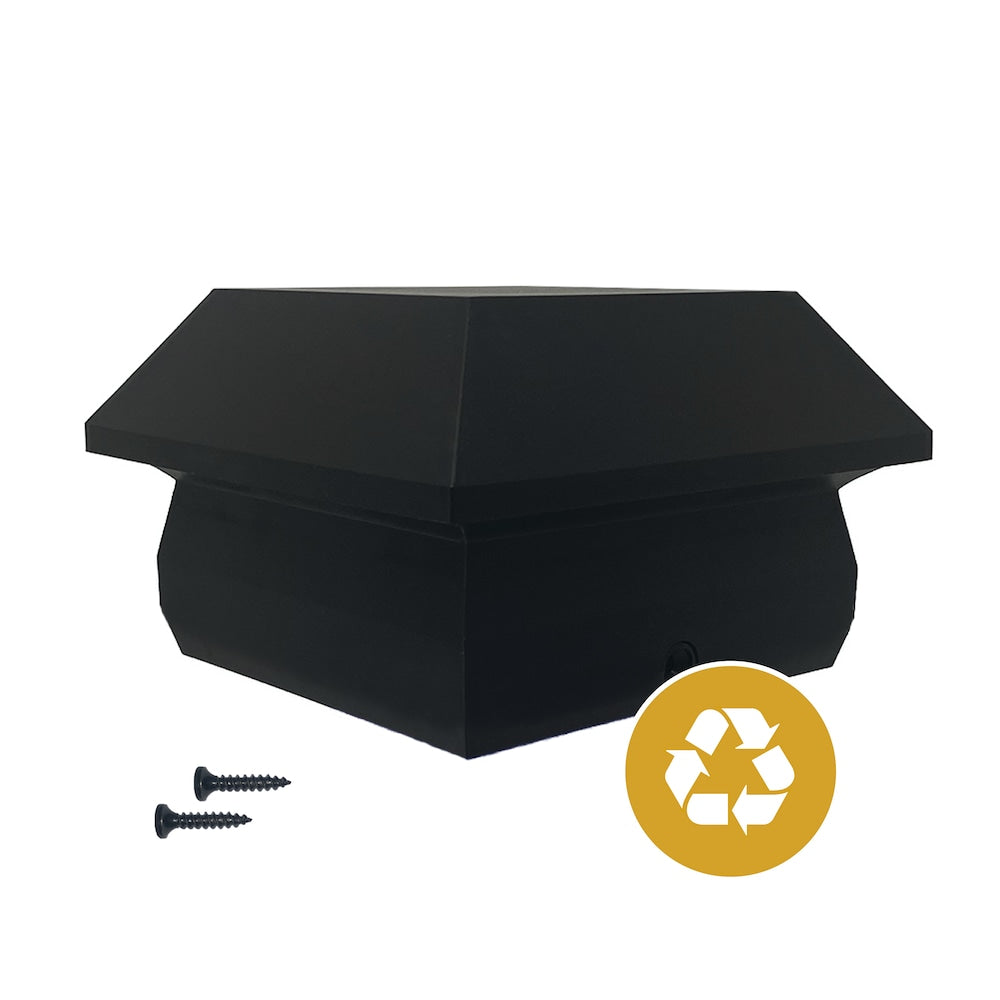 4" x 4" Plastic Pyramid Post Cap Black