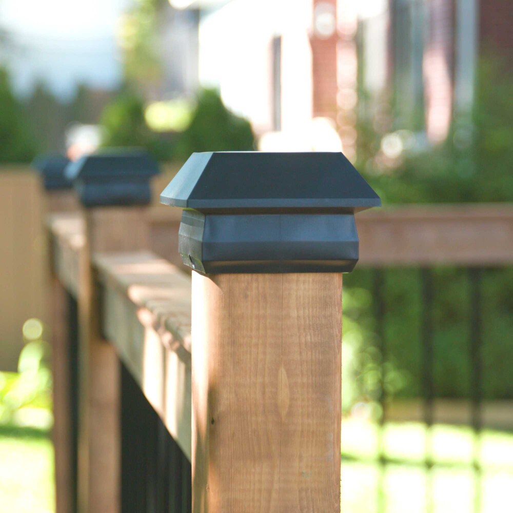 4" x 4" Plastic Pyramid Post Cap Black