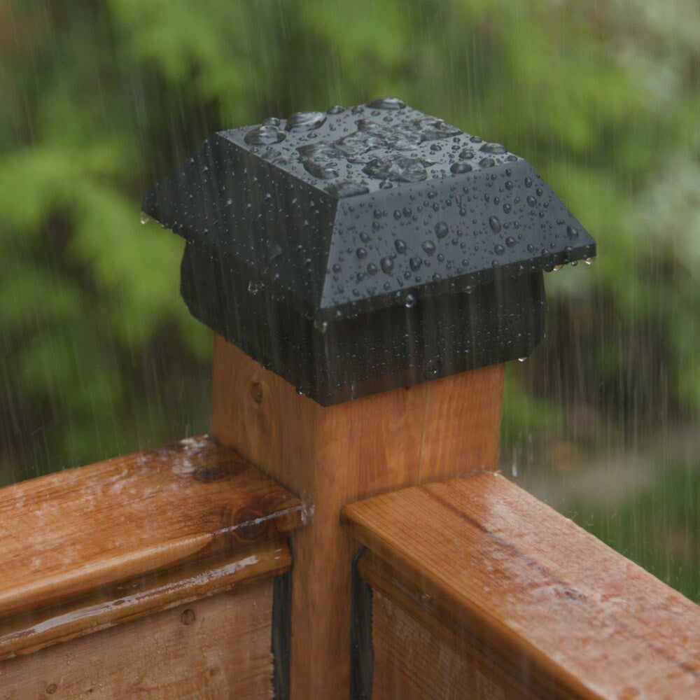 4" x 4" Plastic Pyramid Post Cap Black