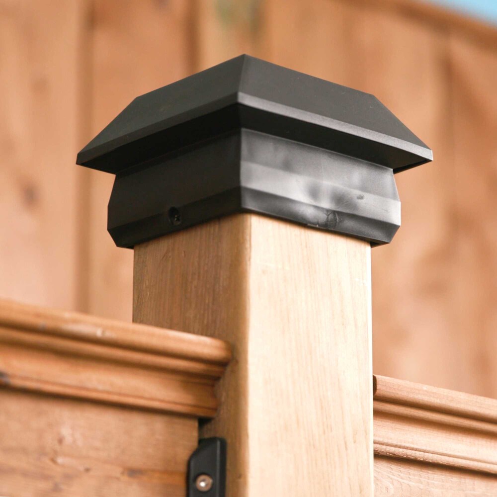 4" x 4" Plastic Pyramid Post Cap Black