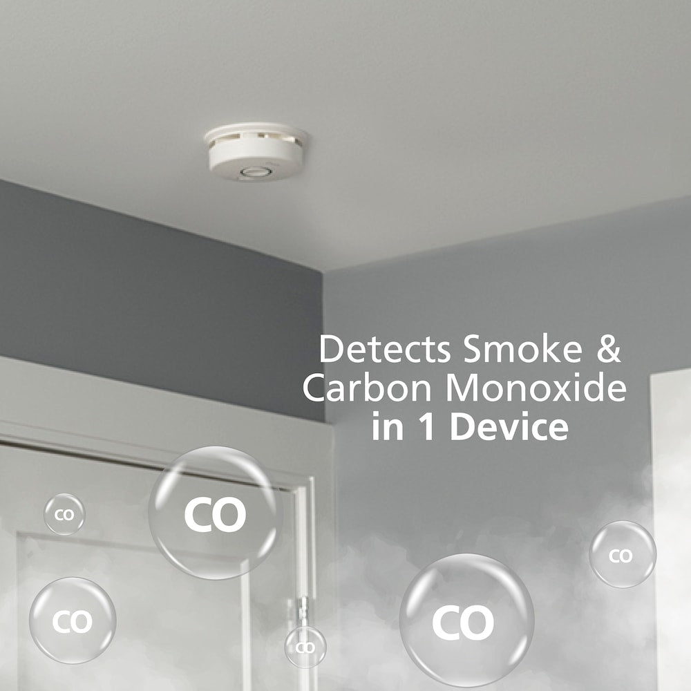 Hardwired Interconnected Combination Smoke and CO Alarm with Voice Alert