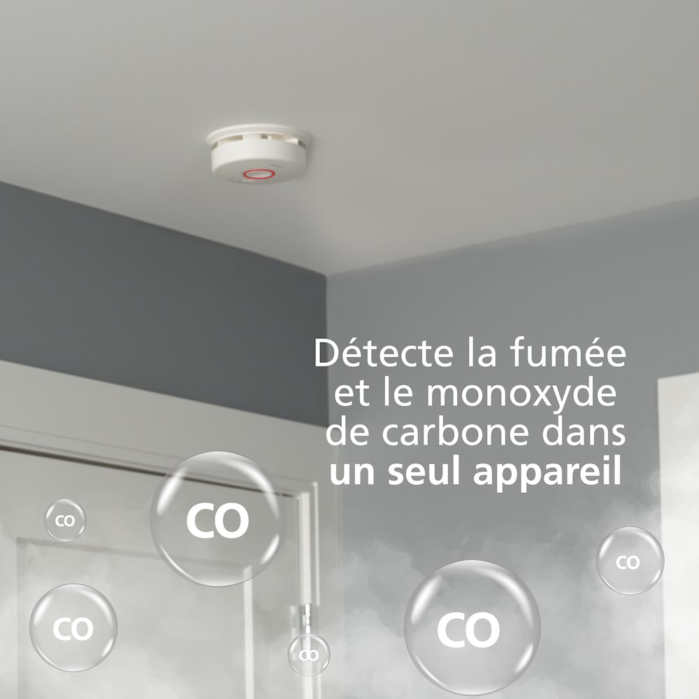 Hardwired Interconnected Combination Smoke and CO Alarm with Voice Alert