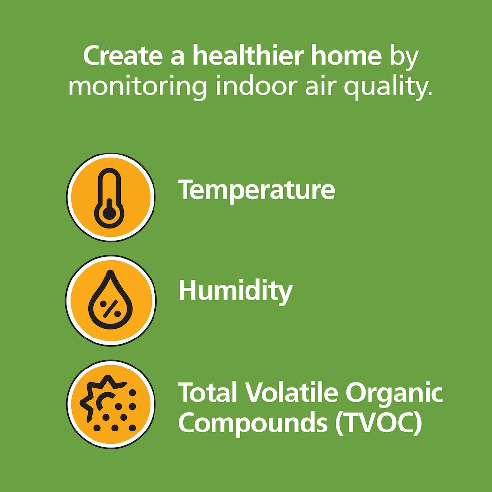Hardwired Interconnected Combination Smoke and CO Alarm with Indoor Air Quality Monitor and Battery Backup