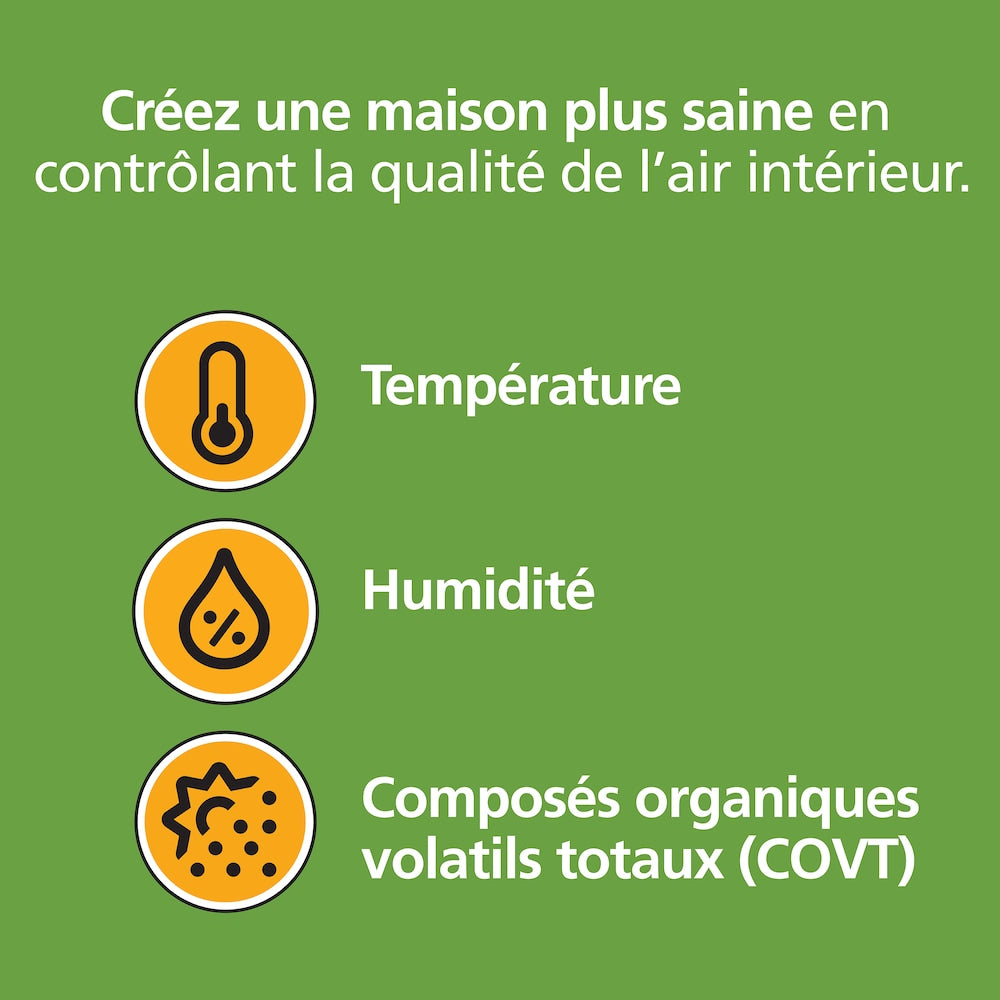 Hardwired Interconnected Combination Smoke and CO Alarm with Indoor Air Quality Monitor and Battery Backup