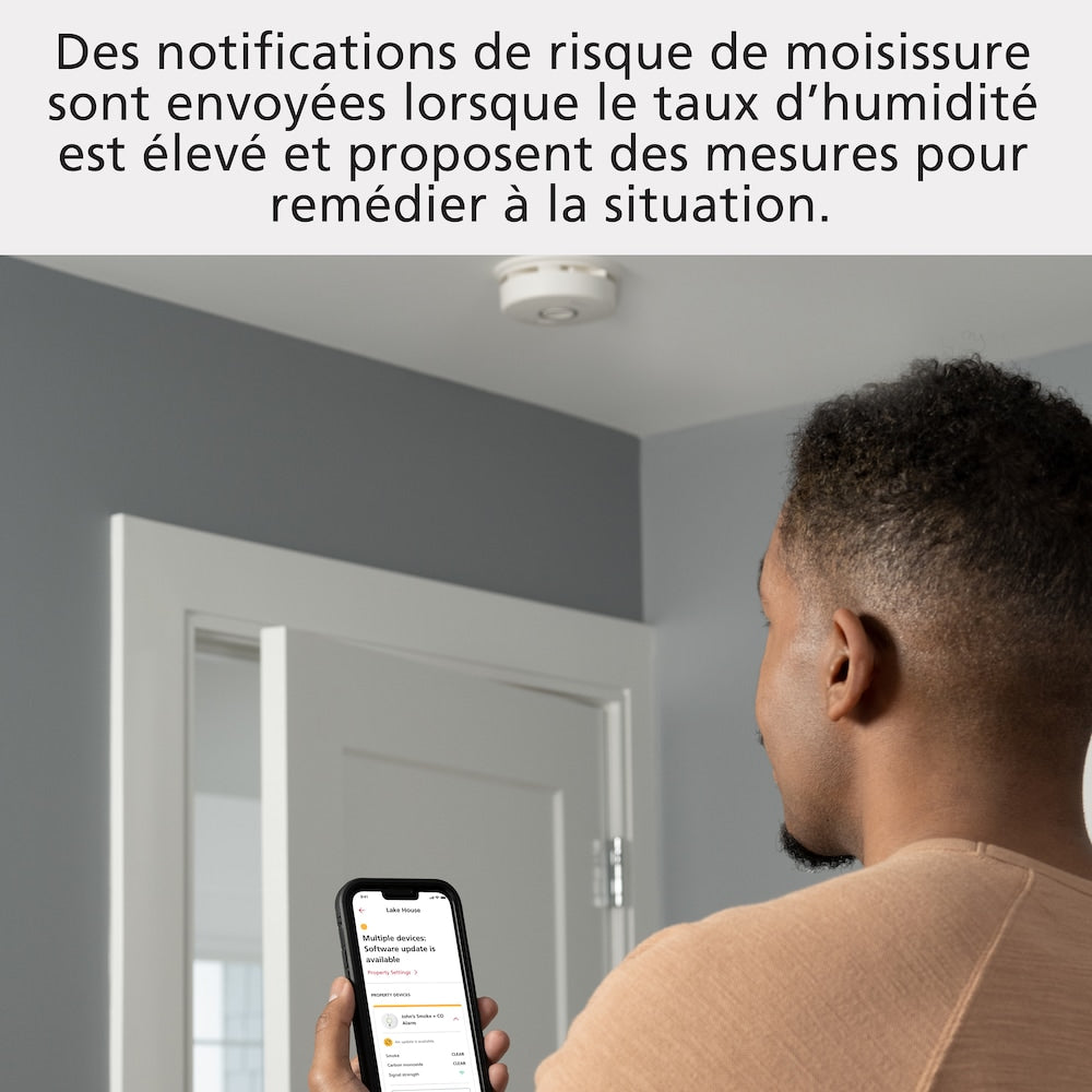 Hardwired Interconnected Combination Smoke and CO Alarm with Indoor Air Quality Monitor and Battery Backup