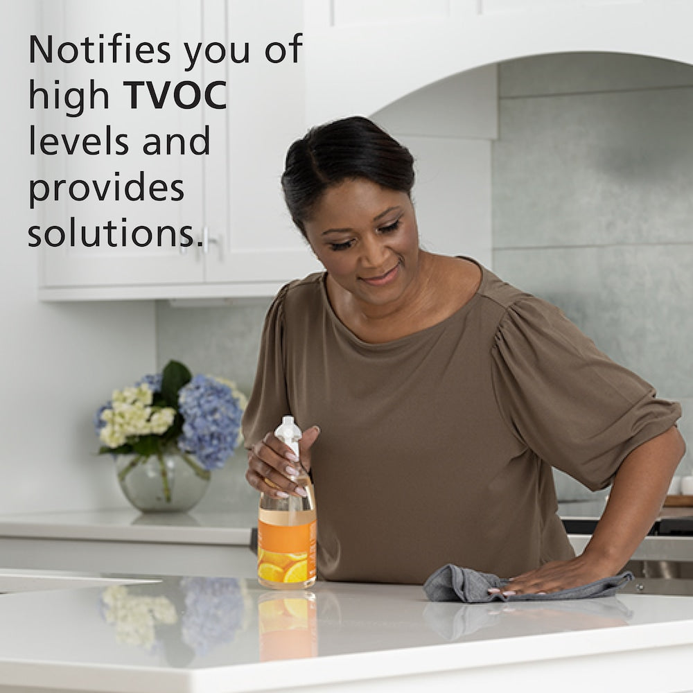 Hardwired Interconnected Combination Smoke and CO Alarm with Indoor Air Quality Monitor and Battery Backup