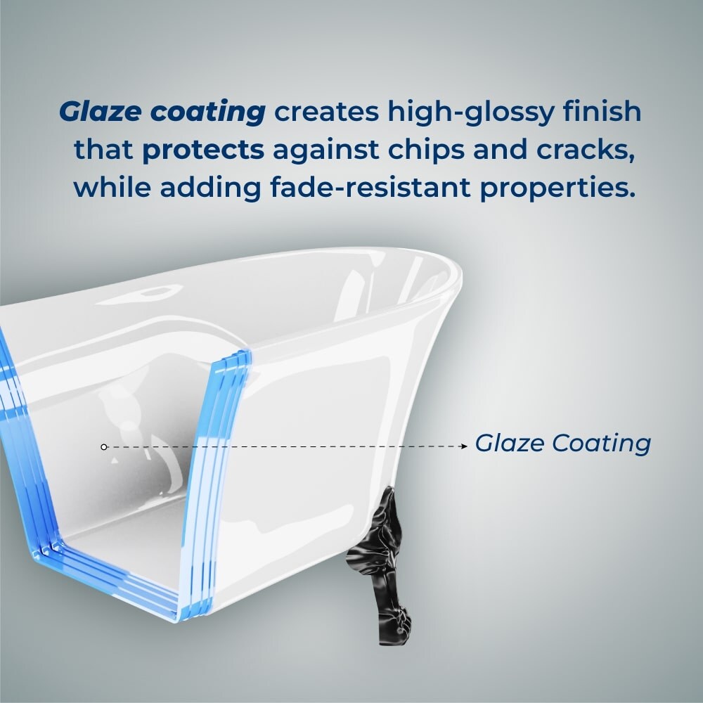 N340BGM-BGL 67 inch Clawfoot Oval Acrylic Bathtub and Tray in Glossy White with Reversible Drain