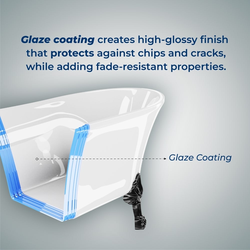 N349BGL-IN-BL 67 in. Clawfoot Oval Acrylic Bathtub and Tray in Glossy White with Reversible Drain