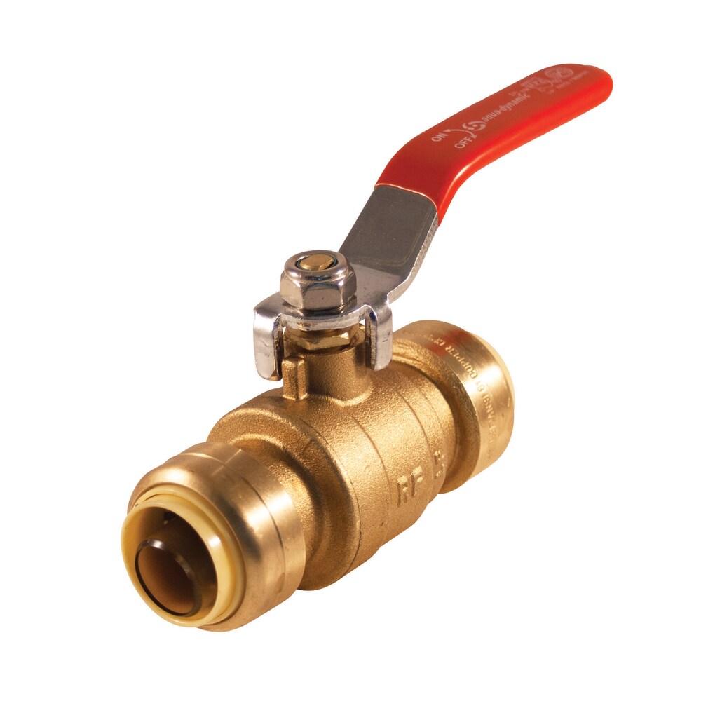 3/4-inch Forged Brass Push-Fit Ball Valve Lead Free (5-Pack)