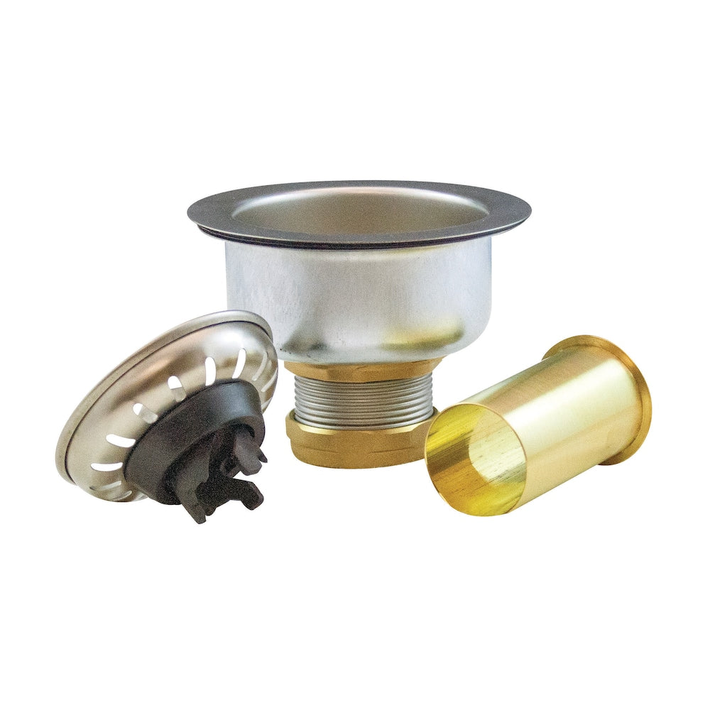 Crépine d'évier 4-1/2 pouces en acier inoxydable avec raccord tournant et joint, paquet de 5