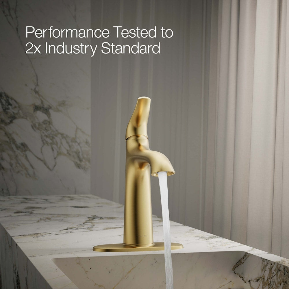 Robinet de lavabo de salle de bain à 1 poignée Easmor en or