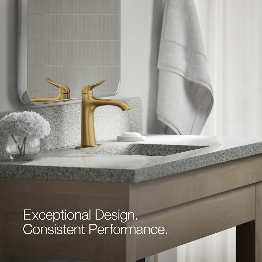 Robinet de lavabo de salle de bain à 1 poignée Easmor en or