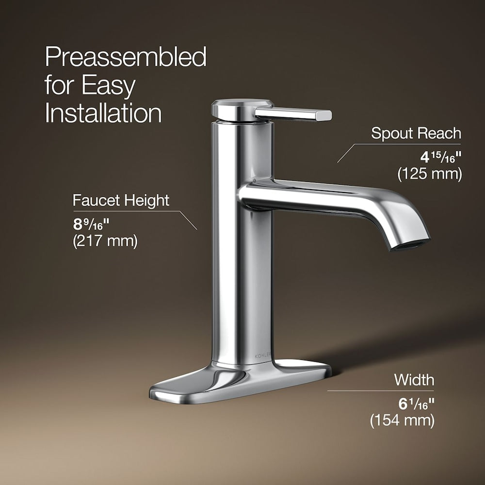 Robinet de lavabo de salle de bain à 1 poignée Ashan en chrome