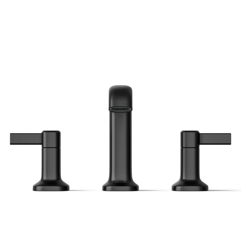 Robinet de lavabo de salle de bain à 2 poignées à large portée Ashan en noir