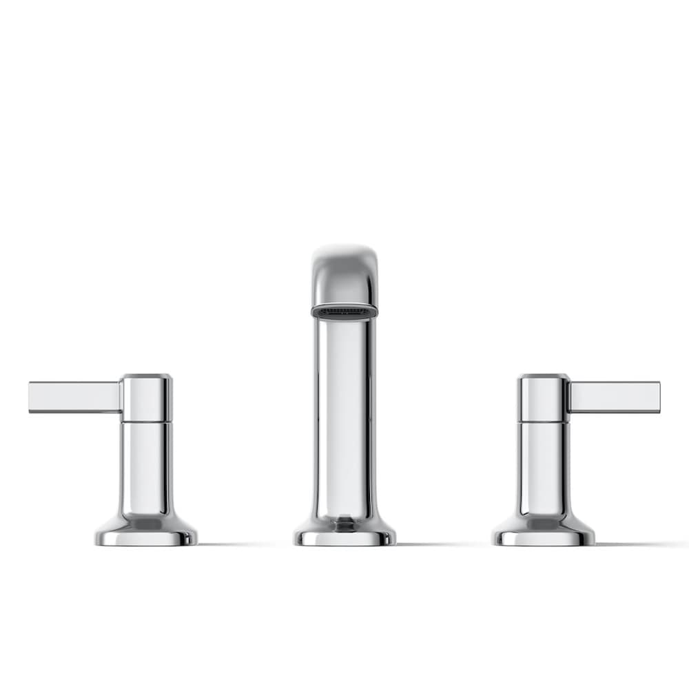 Robinet de lavabo de salle de bain à 2 poignées à large portée Ashan en chrome