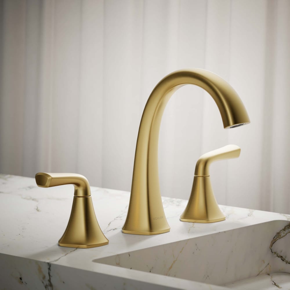Robinet de lavabo de salle de bain à 2 poignées Sundae en or