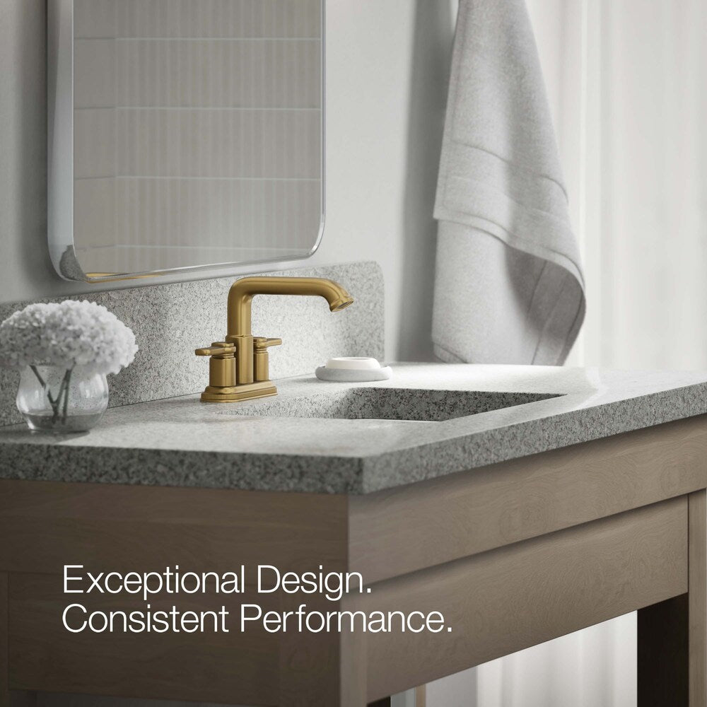 Robinet de lavabo de salle de bain à 2 poignées central Numista en or