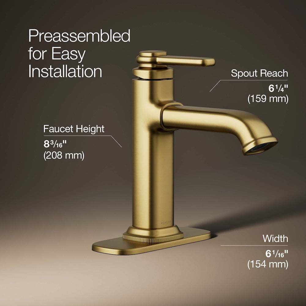 Robinet de lavabo de salle de bain à 1 poignée Numista en or