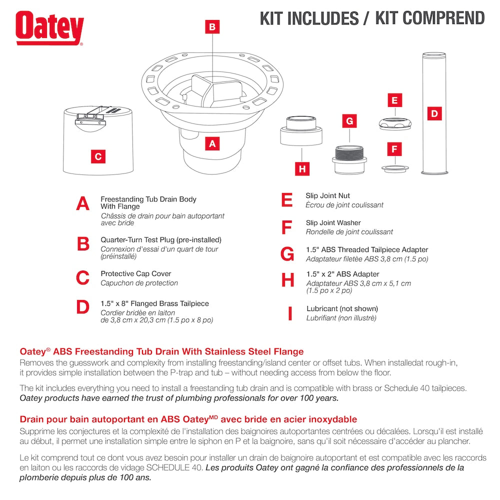 Oatey ABS Freestanding Tub Drain