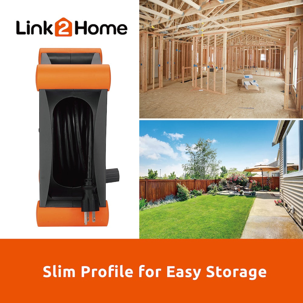 Cord Reel 35 ft. Extension Cord 4 Power Outlets - 14 AWG SJTW Cable