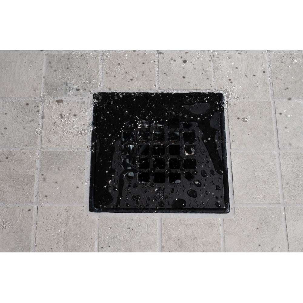 Square Screw In Shower Strainer W/Ring Matte Black