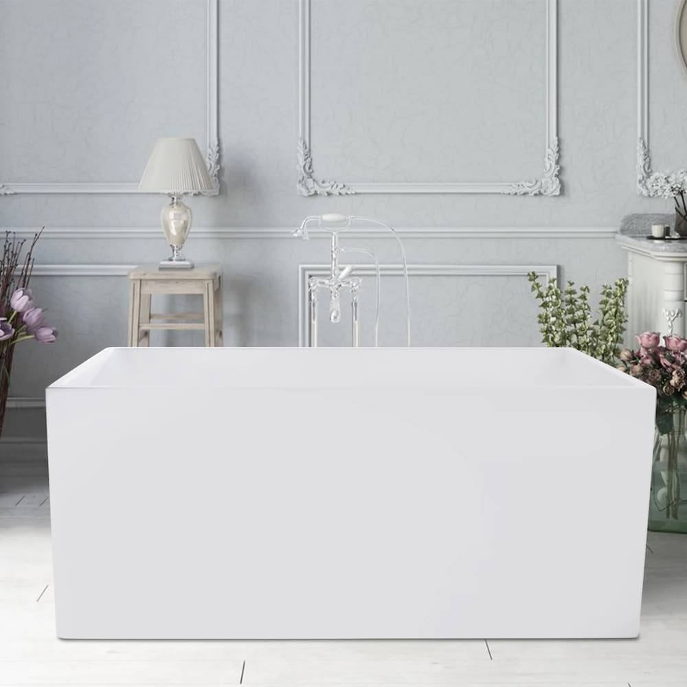 Vannes 47 inch Acrylic Flatbottom Freestanding Bathtub in White