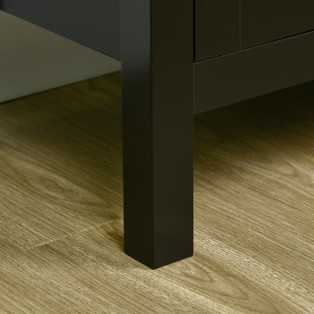 Sideboard Buffet Cabinet W/ X-Shaped Wine Rack for Living Room Black