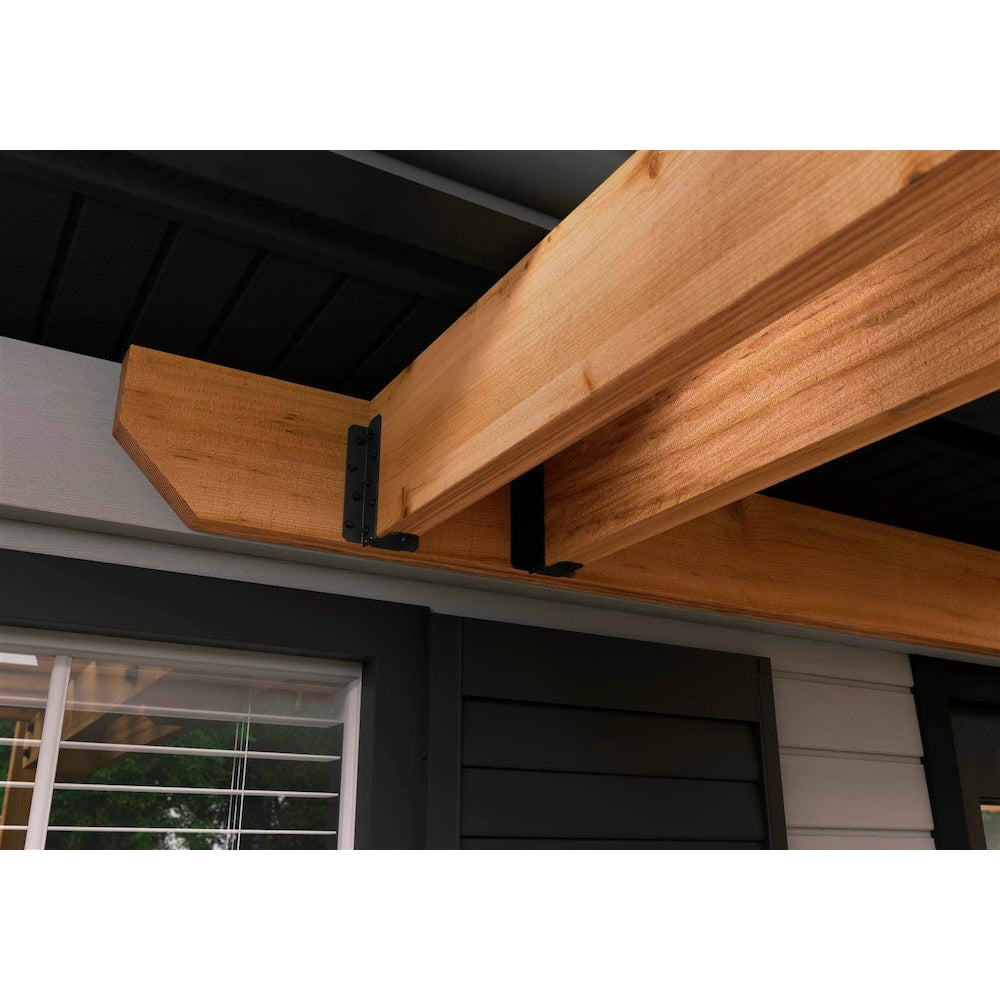 2-inch x 8-10-inch Joist Hanger Flush Black Galvanized Powder Coated - Ironwood - 4 pack