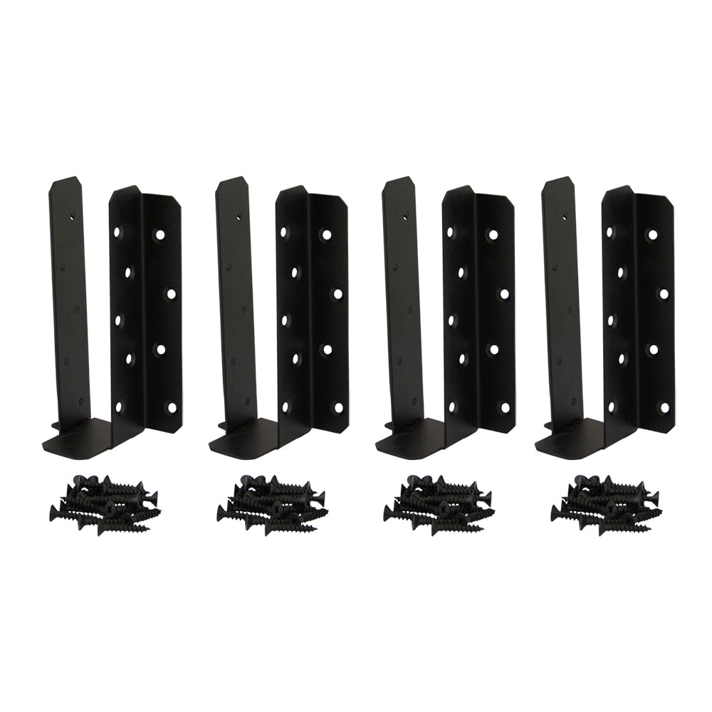 2-inch x 8-10-inch Joist Hanger Flush Black Galvanized Powder Coated - Ironwood - 4 pack